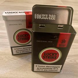 Porta sigarette in metallo Lucky Strike ed lim