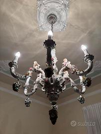 Lampadario Capodimonte originale 5 luci