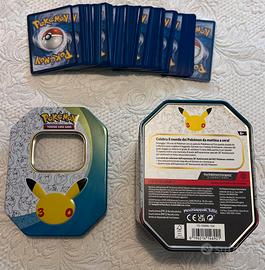Pokemon tin 30° in latta + lotto 112 carte