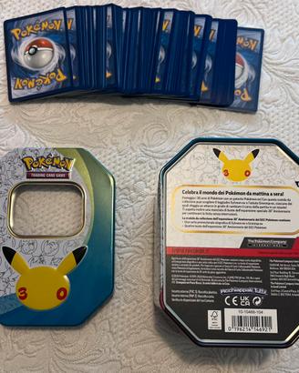 Pokemon tin 30° in latta + lotto 112 carte