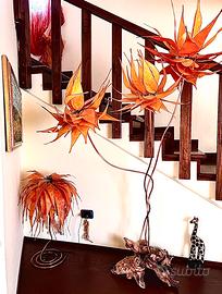 Piantana luce piu luce bassa in rame