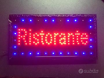 Insegna LED RISTORANTE 54×27 cm LED blu animati