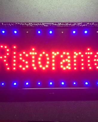 Insegna LED RISTORANTE 54×27 cm LED blu animati