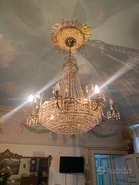 Lampadario impero francese bronzo