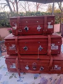 Set valige cuoio modello vintage nuove 