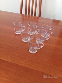 set 6 tazzine caffè trasparente 