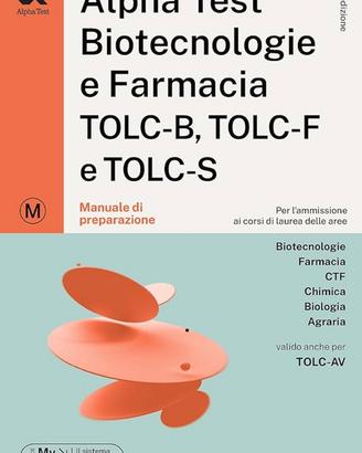 Libro Alpha Test Biotecnologie e Farmacia TOLC-B