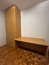 Armadio in vero legno 2 ante con scrivania