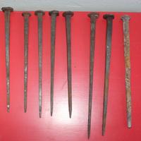 8 Chiodi lunghi da trave antichi 30 e 25cm