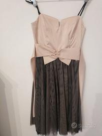 Abito Rinascimento Rosa Cipria e Nero taglia S