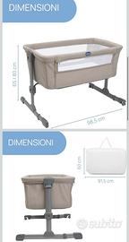 Culla next to me Chicco. Colore Dune. Nuovo.