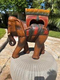 Sgabello in legno elefante