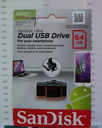 Pen drive dual otg SanDisk 64gb
