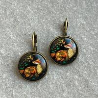 Orecchini Bronzo Anticato Volpe Foglie