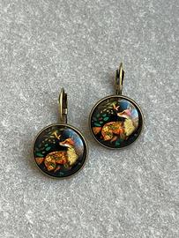 Orecchini Bronzo Anticato Volpe Foglie