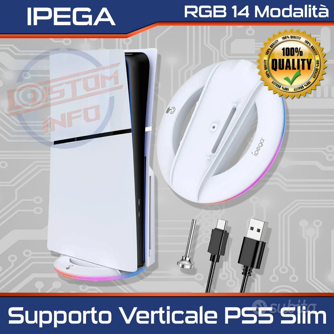 Supporto Verticale Per PS5 Slim: La Base Nera Antiscivolo Per Tenere In Piedi La Tua Console PlayStation 5 (Disco E Digitale)