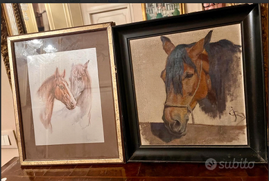 ESCLUSIVdipinto"RitrattoEQUESTRE"FIRMATOantico1865