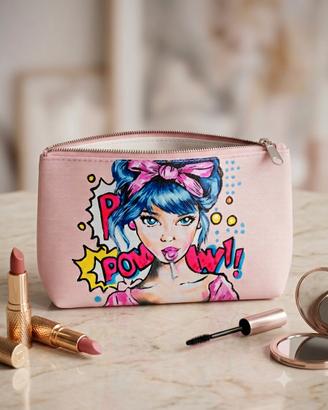 Pochette rosa dipinta a mano Pop Art POW