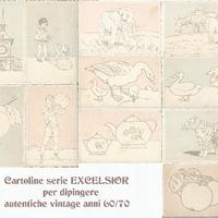 Cartoline excelsior per dipingere anni 60/70