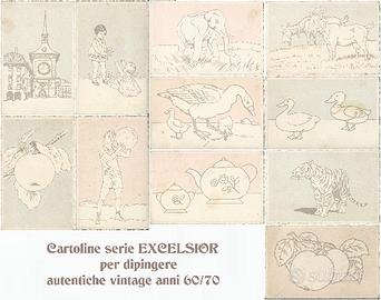 Cartoline excelsior per dipingere anni 60/70