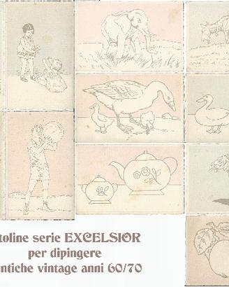 Cartoline excelsior per dipingere anni 60/70