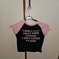 maglietta rosa e nera shein con cartellino