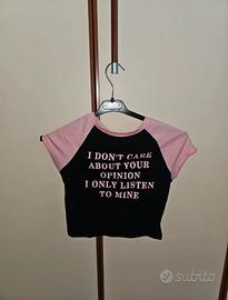 maglietta rosa e nera shein con cartellino