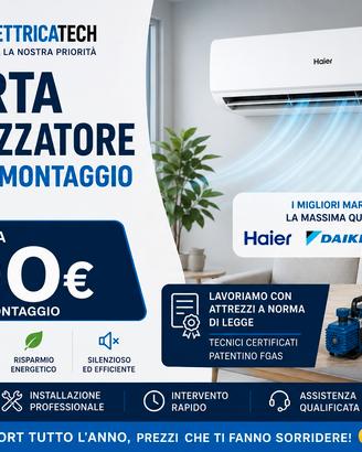 Climatizzatore 9000/12000 btu compreso montaggio 