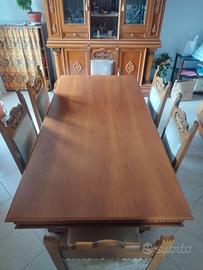 Tavolo noce massello + 6 sedie classiche
