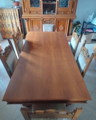 Tavolo noce massello + 6 sedie classiche