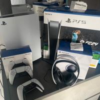 Ps5 con due joystick e cuffie Bluetooth originali