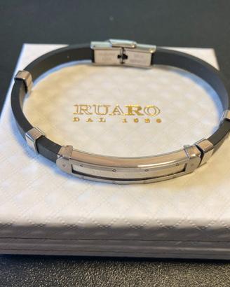 Braccialetto uomo acciaio caucciù Ruaro Gioielli