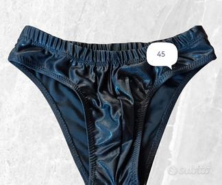 Costume Uomo Bodybuilding Nero Bordo 5cm Lucido XL