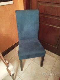 sedie scamosciate blu