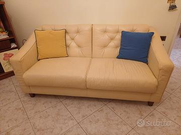 Divano ecopelle artigianale 3 posti 180x110