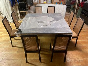 Tavolo da pranzo da 8 posti nero laccato