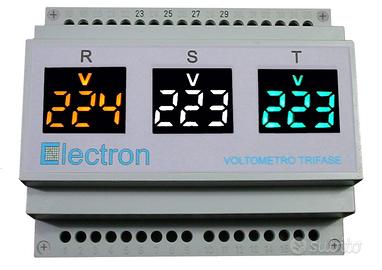Voltometro digitale trifase barra DIN
