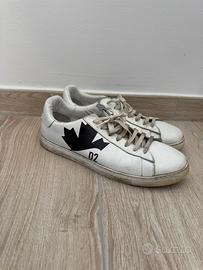 Sneakers Dsquared2 Originali Uomo Bianche Pelle