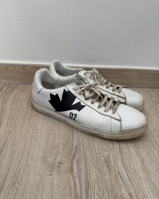 Sneakers Dsquared2 Originali Uomo Bianche Pelle