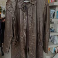 Cappotto da uomo in pelle marrone