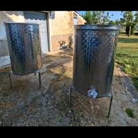 2 botti per olio in acciaio inox 