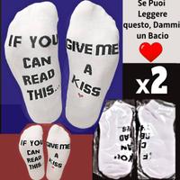 2paia Calzini con Scritta: Se leggi questo,Baciami