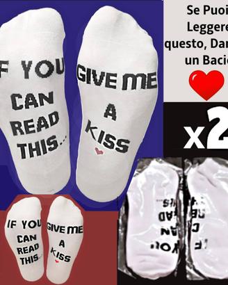 2paia Calzini con Scritta: Se leggi questo,Baciami