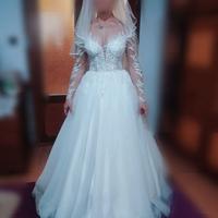 SPLENDIDO ABITO DA SPOSA FATTO A MANO