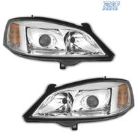 FARI XENON PER OPEL ASTRA G 97-04 FONDO CROMATO