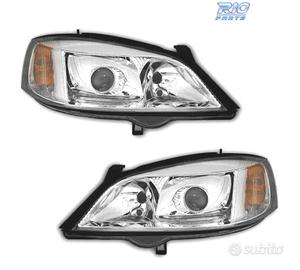 FARI XENON PER OPEL ASTRA G 97-04 FONDO CROMATO