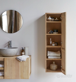 Colonna bagno sospesa Tikamoon Typo teak massello