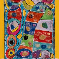 Quadro astratto 30x40 acrilico su tela cartonata