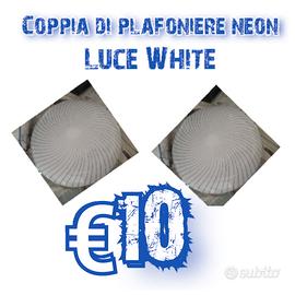 Coppia di plafoniere neon tonde 