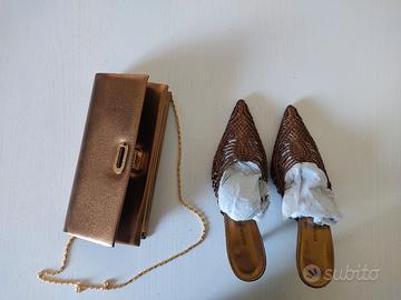 scarpe e borsa bronzo